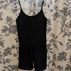 OQQ Brand Black Ribbed Tank Top One Piece Romper Shorts Jumpsuit - Size Small